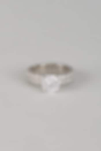 White Finish 2-Carat Diamond Solitaire Hallmark Ring In Sterling Silver by Mon Tresor at Pernia's Pop Up Shop