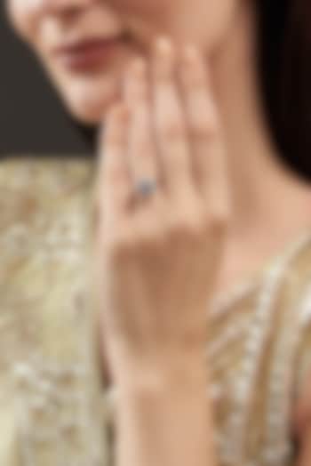 White Finish Ring In Sterling Silver by Mon Tresor at Pernia's Pop Up Shop