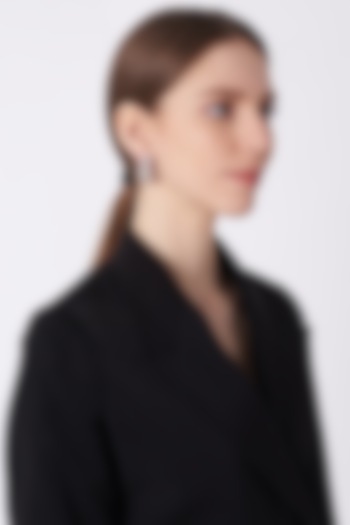 White Finish Stud Earrings In Sterling Silver by Mon Tresor at Pernia's Pop Up Shop