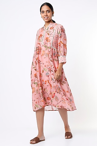 Blush Pink Printed Tunic Dress by Mulberry Blue