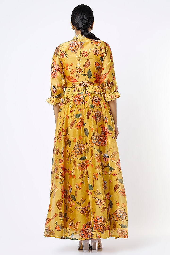 Mustard Printed Skirt Set by Mulberry Blue at Pernia's Pop Up Shop