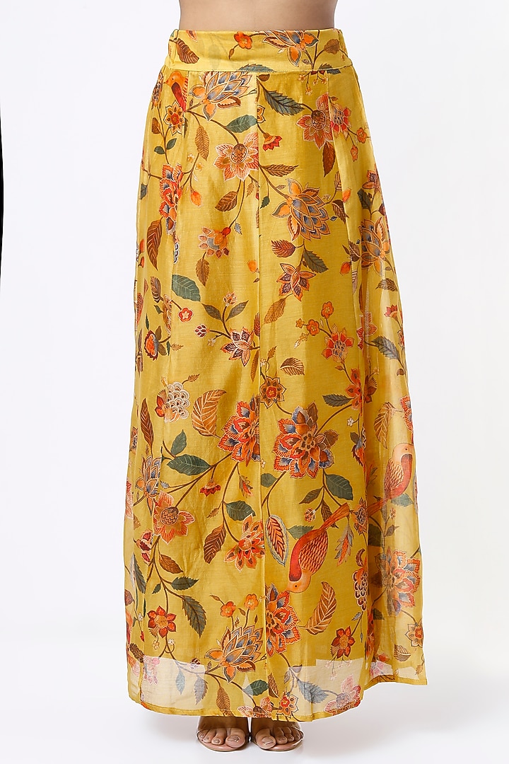 Mustard Printed Skirt Set by Mulberry Blue at Pernia's Pop Up Shop