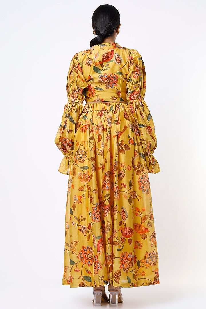 Mustard Skirt Set With Print by Mulberry Blue at Pernia's Pop Up Shop
