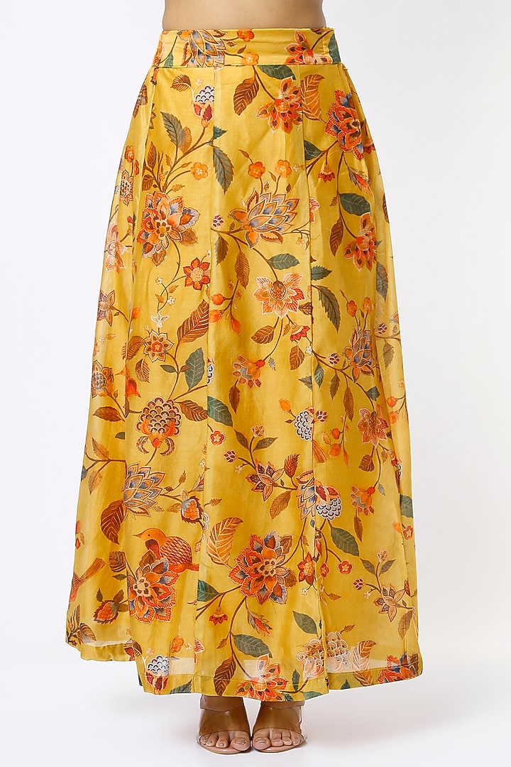 Mustard Skirt Set With Print by Mulberry Blue at Pernia's Pop Up Shop