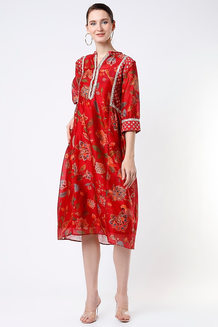Red Printed Dress by Mulberry Blue
