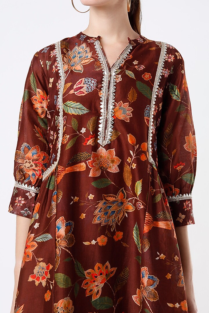 Chocolate Brown Printed Summer Dress by Mulberry Blue at Pernia's Pop Up Shop