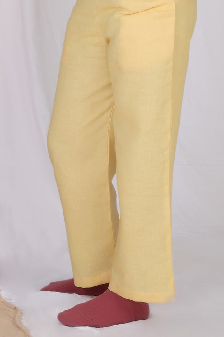 Pink & Yellow Linen Jumpsuit For Girls by Mulyo Kids at Pernia's Pop Up Shop