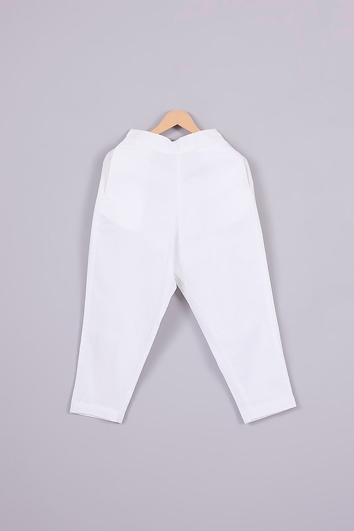 Lavender Linen Pleated Criss-Cross Kurta Set For Boys by Mulyo Kids at Pernia's Pop Up Shop