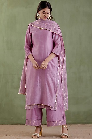 Lilac Dhansa Kurta Set by Musal