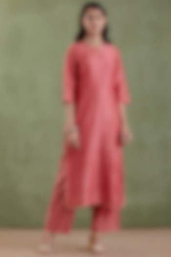 Dull Red Dhansa Kurta Set by Musal