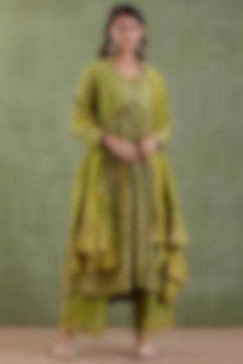 Forest Green Chanderi Kurta Set by Musal