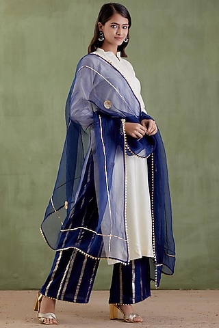 Ecru Chanderi Kurta Set by Musal