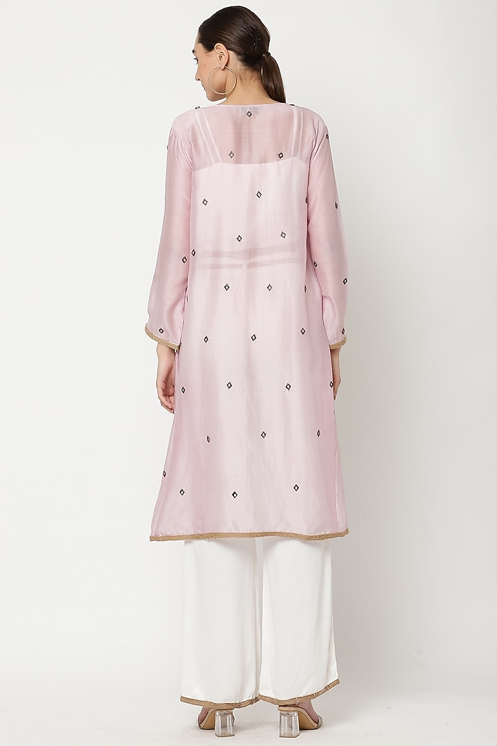 Soft Pink Cotton Silk Shrug by Musal at Pernia's Pop Up Shop