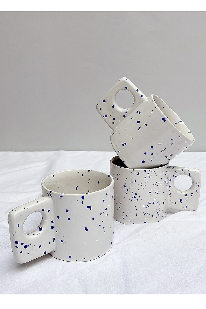 Blue Ceramic Cups (Set of 2) by Muun Home