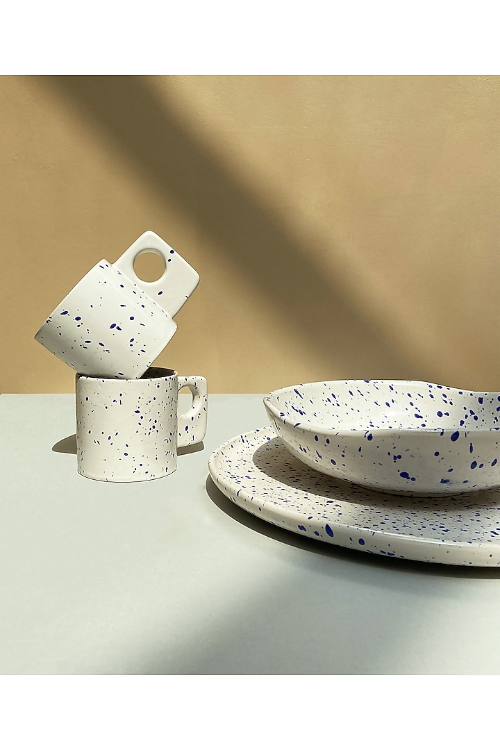Blue Ceramic Cups (Set of 2) by Muun Home at Pernia's Pop Up Shop