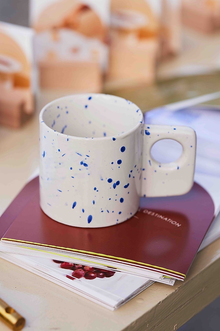 Blue Ceramic Cups (Set of 2) by Muun Home at Pernia's Pop Up Shop