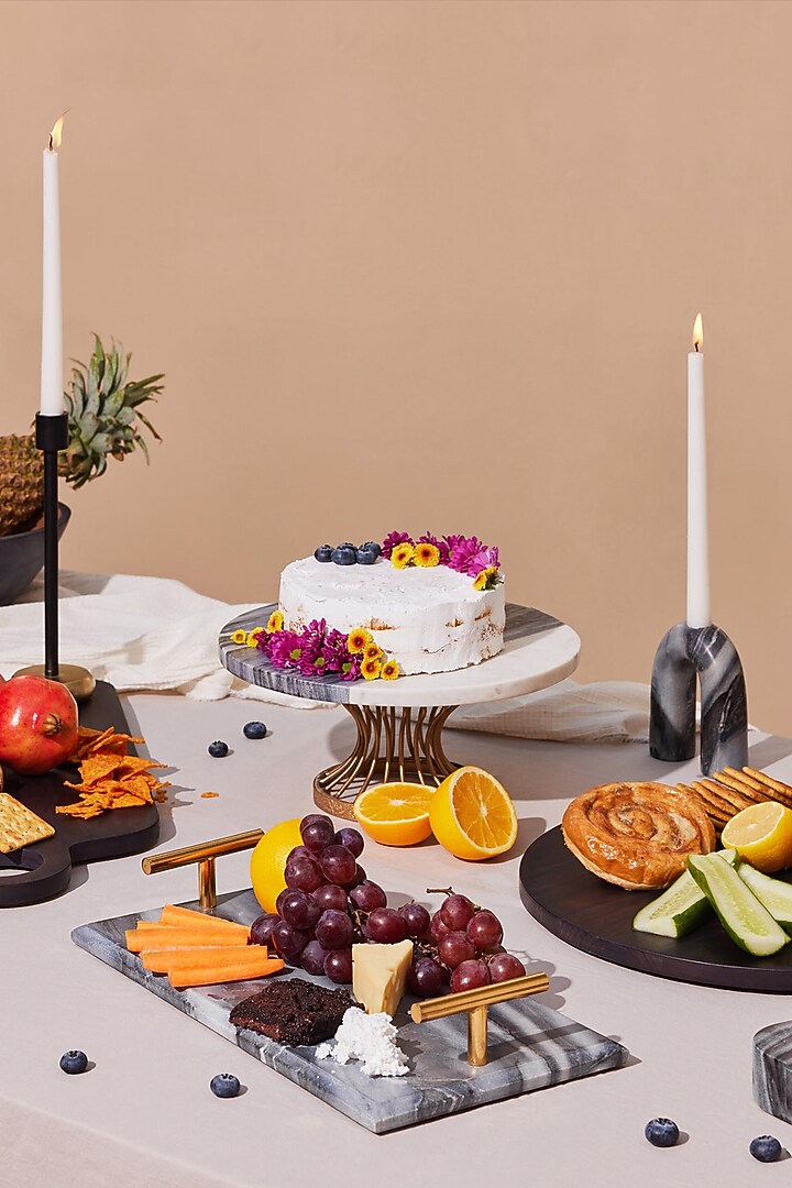 Black Wood Round Serving Platter by Muun Home at Pernia's Pop Up Shop