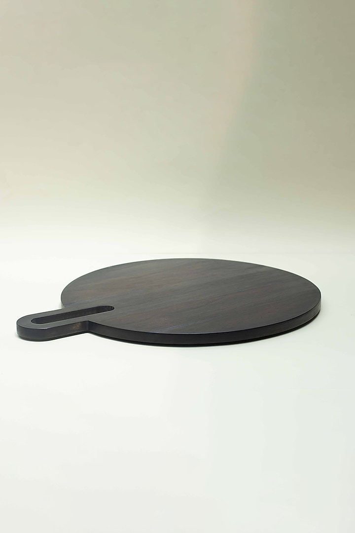 Black Wood Round Serving Platter by Muun Home at Pernia's Pop Up Shop