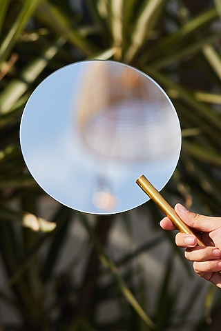 Gold Plated Handle Mirror by Muun Home