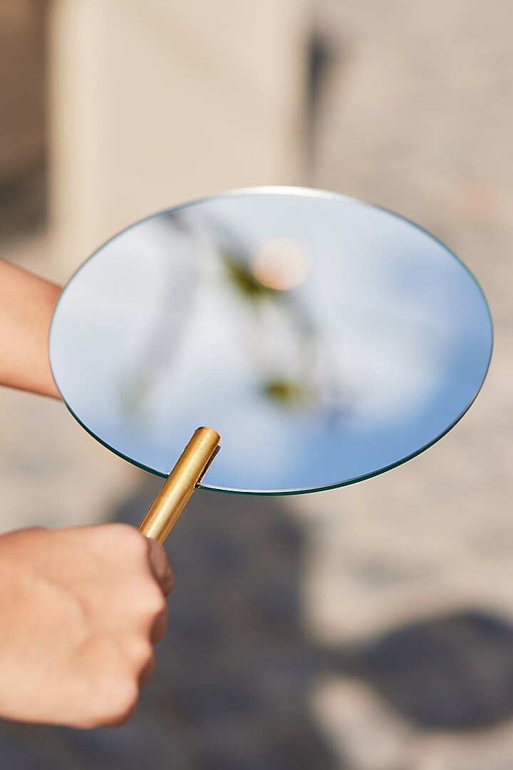 Gold Plated Handle Mirror by Muun Home at Pernia's Pop Up Shop