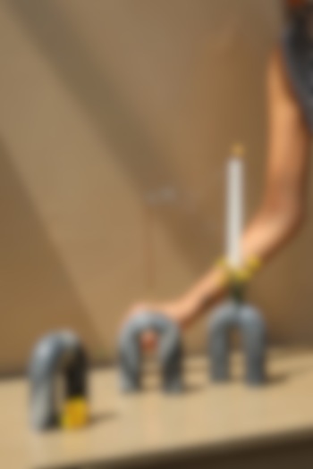 Grey Marble Candle Stand by Muun Home at Pernia's Pop Up Shop