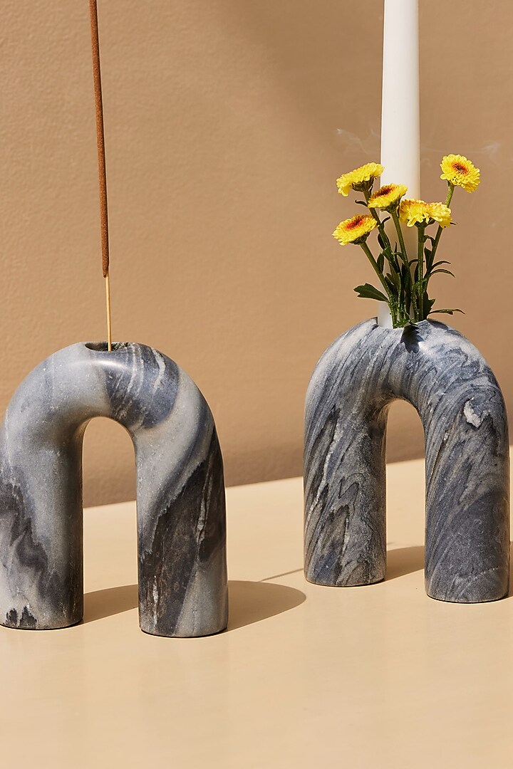 Grey Marble Candle Stand by Muun Home at Pernia's Pop Up Shop