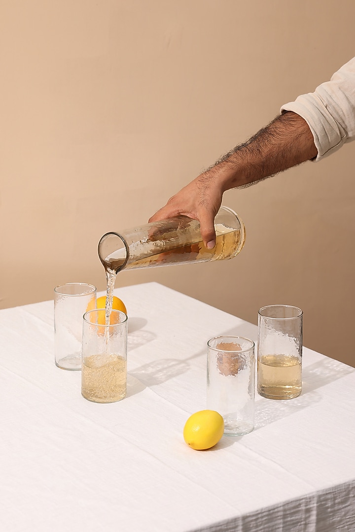 Transparent Glass Carafe Set (Set of 5) by Muun Home at Pernia's Pop Up Shop