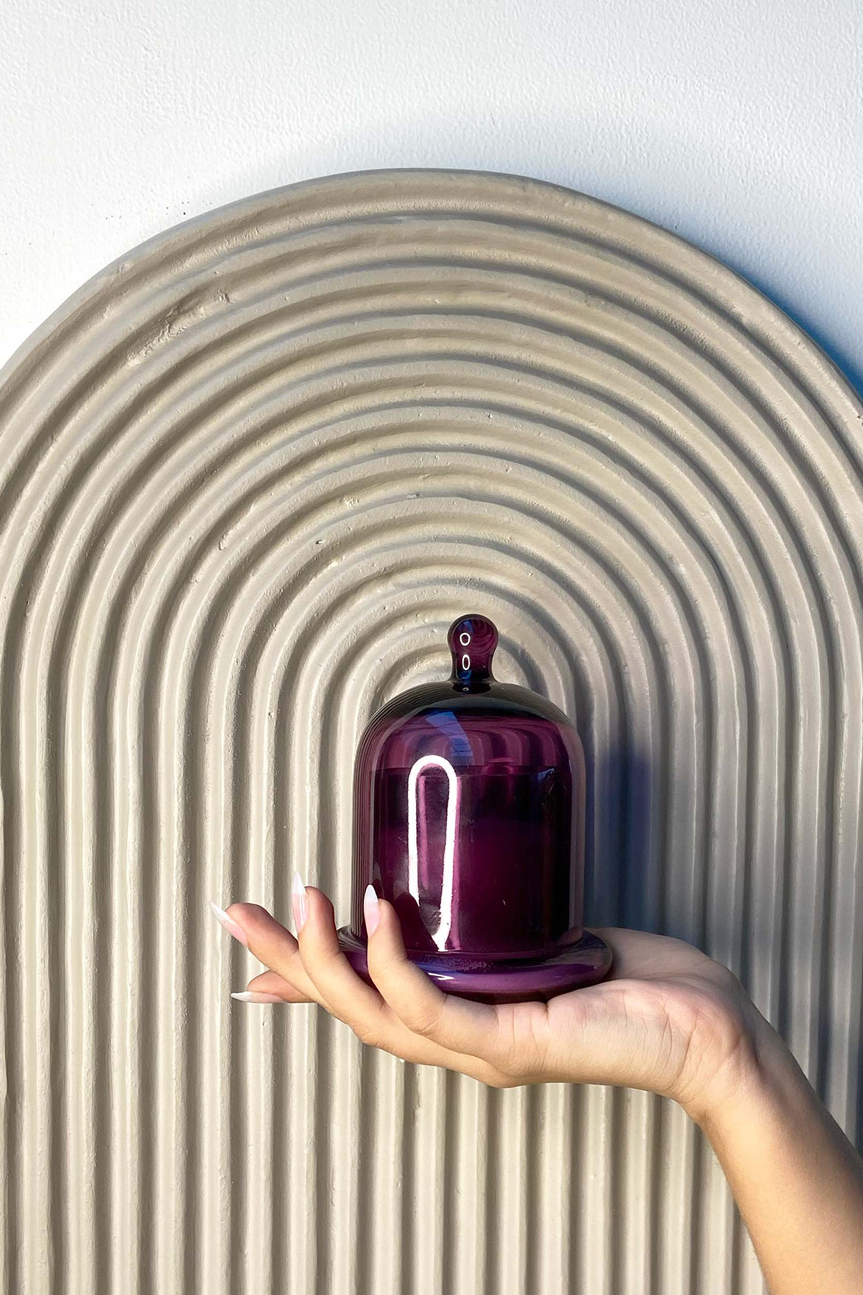 Lilac Glass Dome Candle by Muun Home