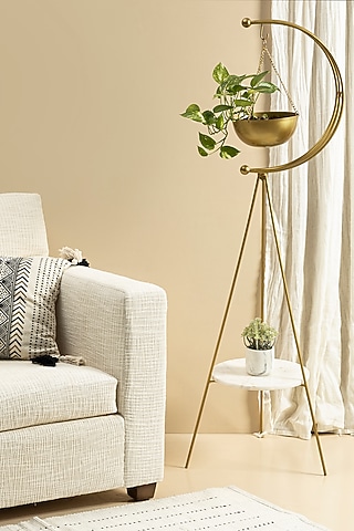 Gold Iron Tripod Planter  by Muun Home