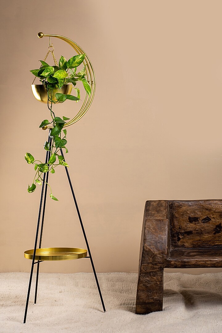 Gold & Black Iron Tripod Planter by Muun Home at Pernia's Pop Up Shop