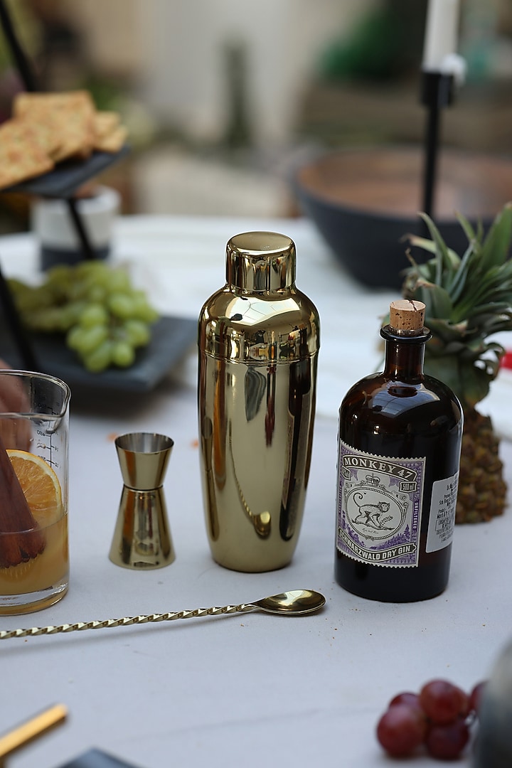 Gold Stainless Steel Bar Set by Muun Home at Pernia's Pop Up Shop