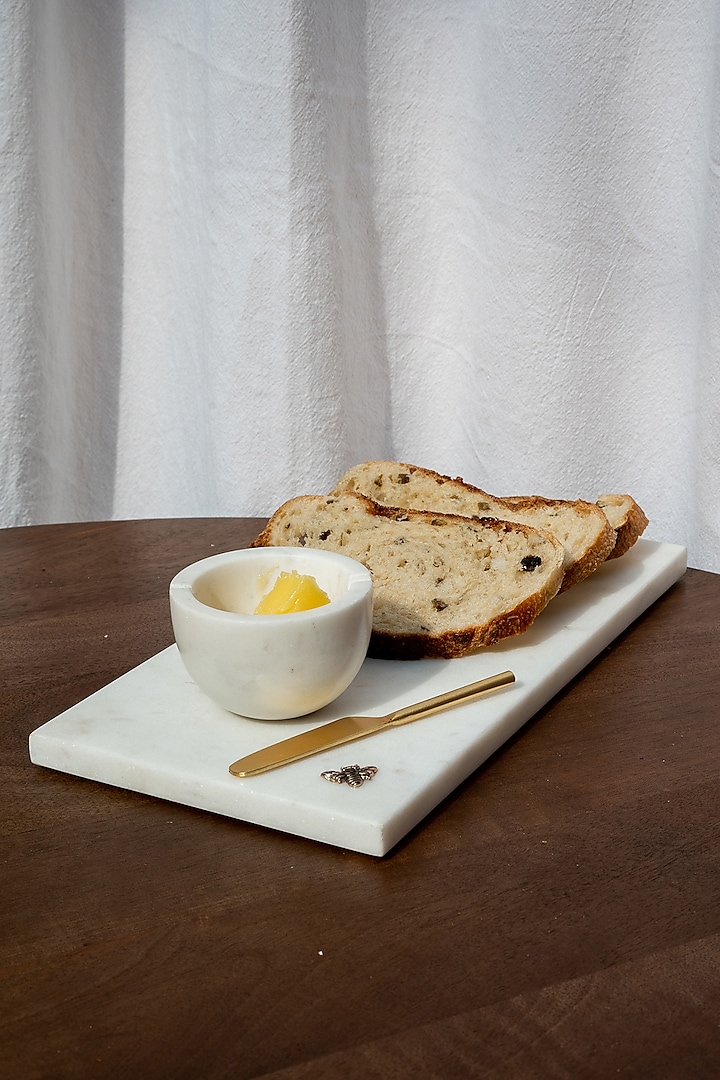 White Marble Butter Dish by Muun Home