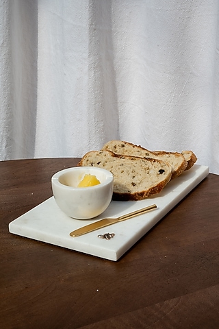 White Marble Butter Dish by Muun Home