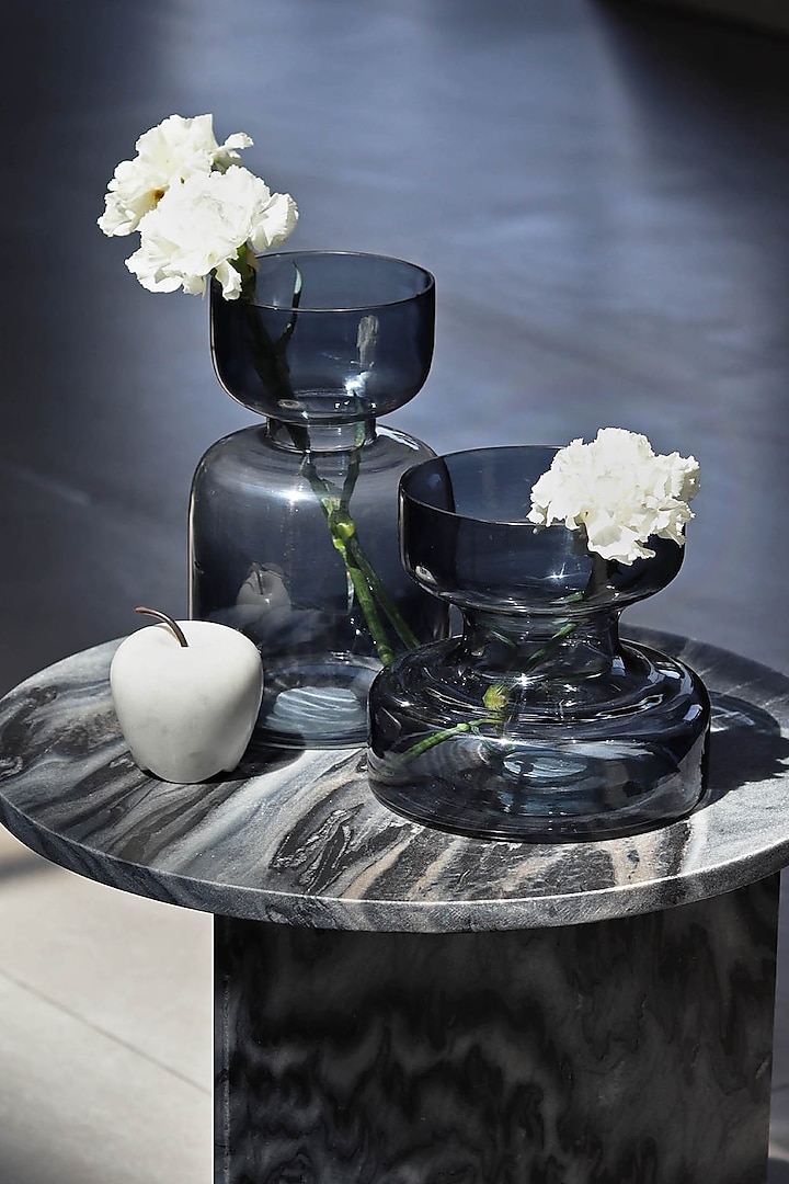 Slate Grey Glass Vase Set by Muun Home