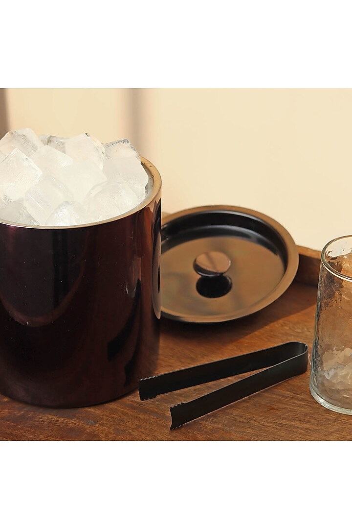 Black Stainless Steel Ice Bucket by Muun Home at Pernia's Pop Up Shop
