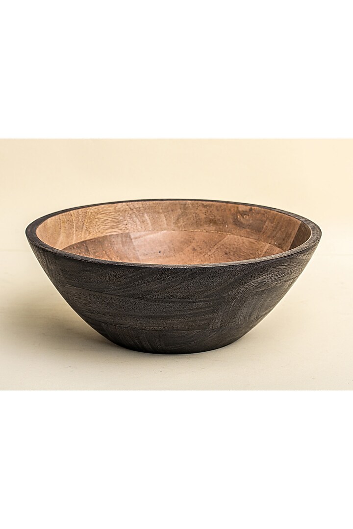 Black Acacia Wood Bowl With Servers Set by Muun Home at Pernia's Pop Up Shop