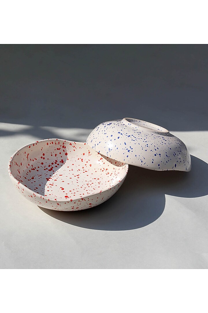 Pink & White Ceramic Sprinkled Bowl by Muun Home at Pernia's Pop Up Shop