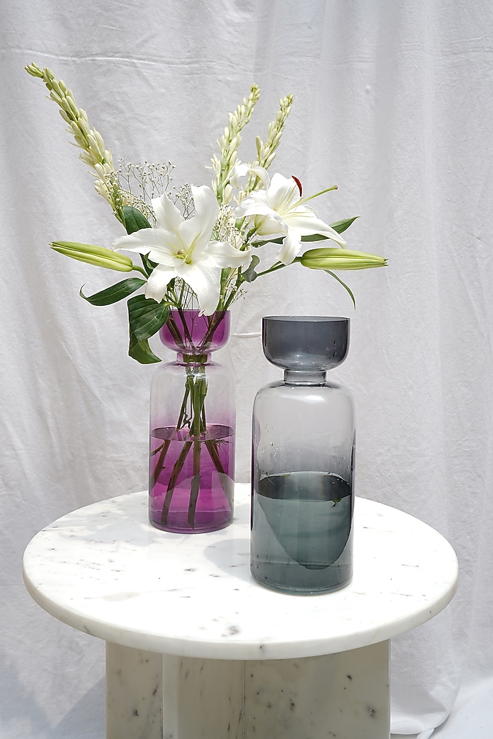 Slate Grey Glass Vase by Muun Home at Pernia's Pop Up Shop