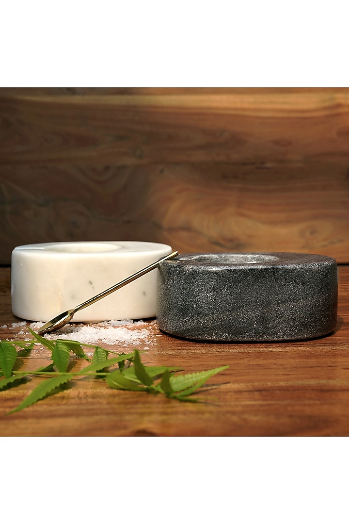 Black & White Marble Spice Bowl Set by Muun Home at Pernia's Pop Up Shop