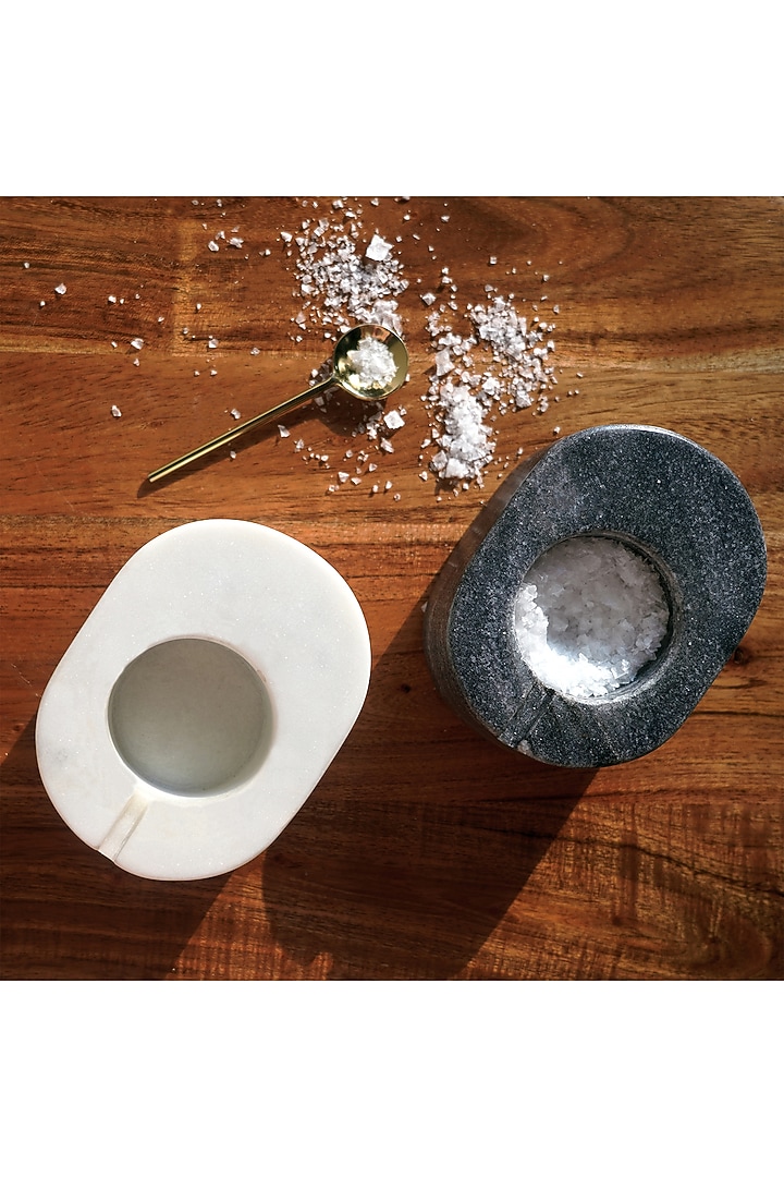 Black & White Marble Spice Bowl Set by Muun Home at Pernia's Pop Up Shop