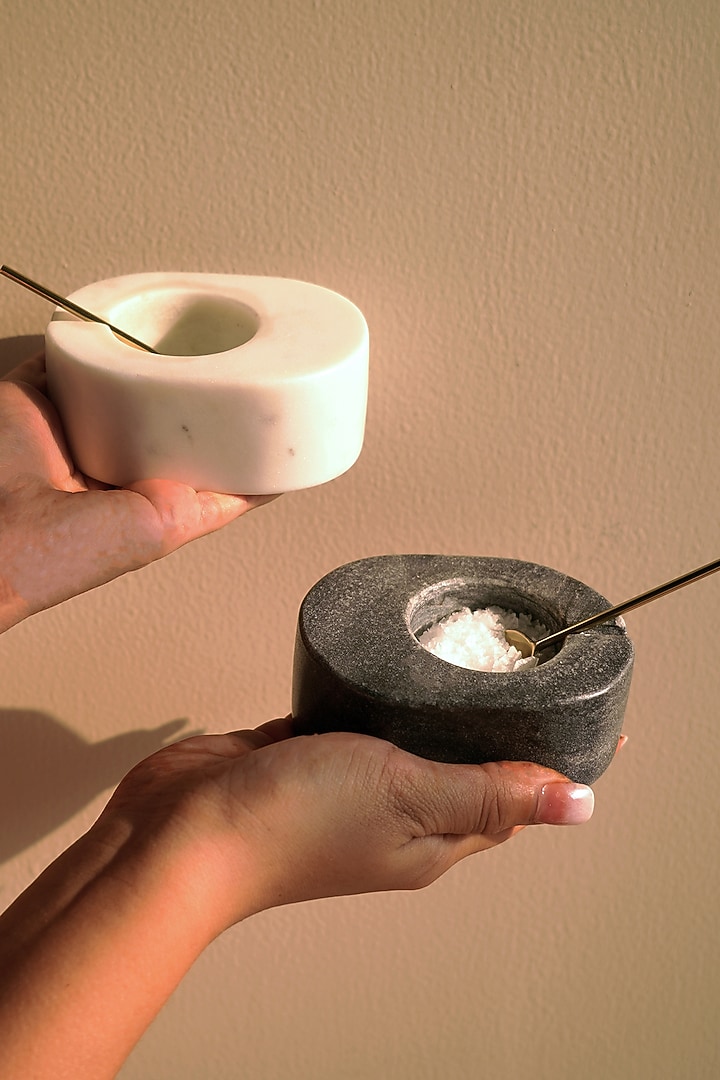 Black & White Marble Spice Bowl Set by Muun Home at Pernia's Pop Up Shop