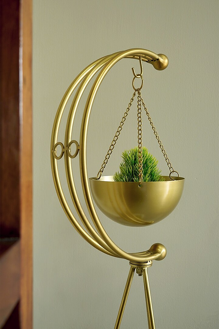 Gold Iron & Marble Mini Tripod Planter by Muun Home at Pernia's Pop Up Shop