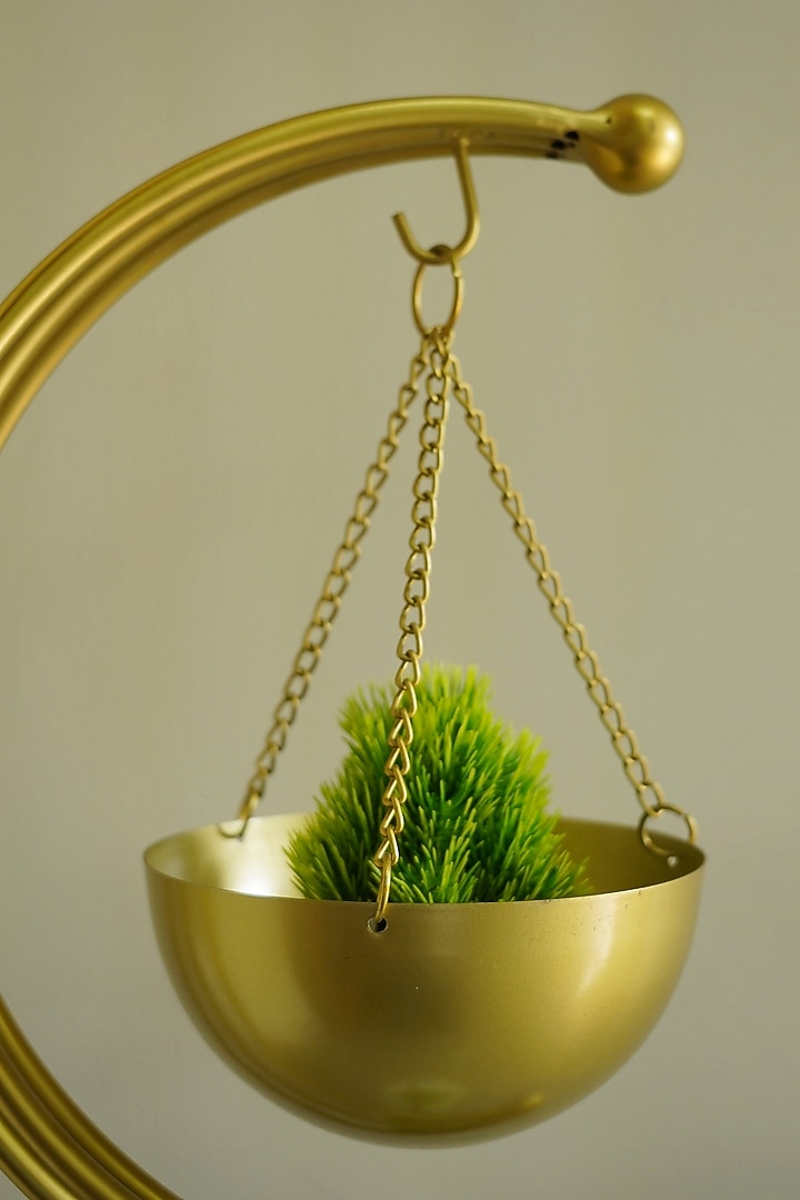 Gold Iron & Marble Mini Tripod Planter by Muun Home at Pernia's Pop Up Shop