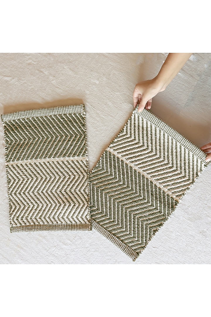 Sage Green Organic Cotton Handwoven Table Runner by Muun Home at Pernia's Pop Up Shop