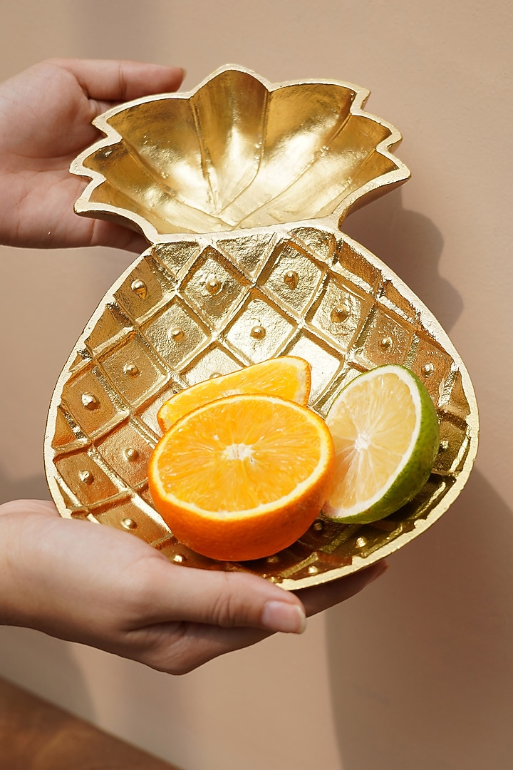 Golden Iron Pineapple Chip & Dip Platter by Muun Home at Pernia's Pop Up Shop