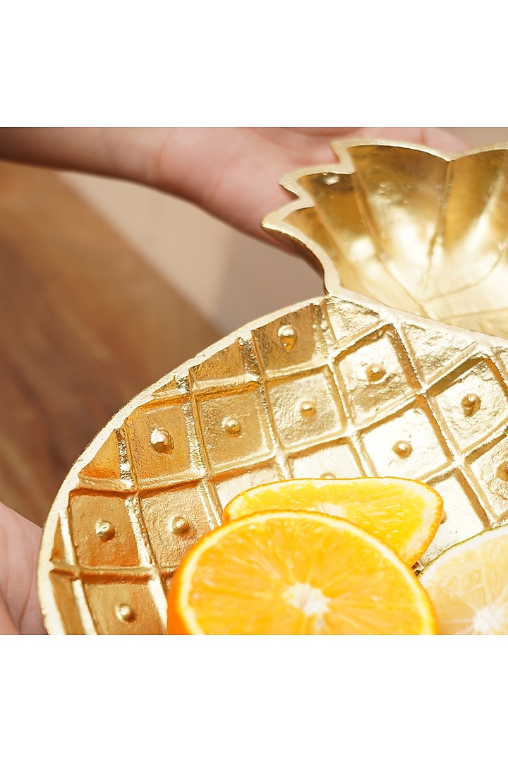 Golden Iron Pineapple Chip & Dip Platter by Muun Home at Pernia's Pop Up Shop