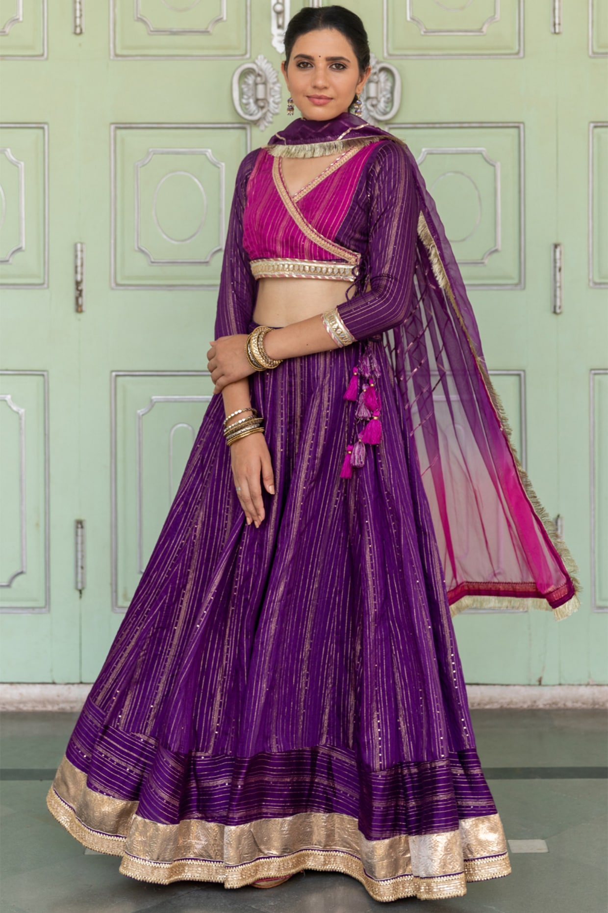 Purple bridal Sangeet lehenga. | Party wear indian dresses, Lehenga designs  simple, Trending lehenga designs