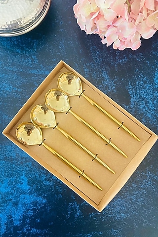 Gold Stainless Steel Spoons (Set of 4) by MW- Not Just Home