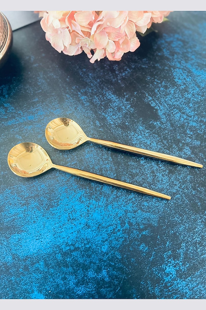 Gold Stainless Steel Spoons (Set of 4) by MW- Not Just Home at Pernia's Pop Up Shop