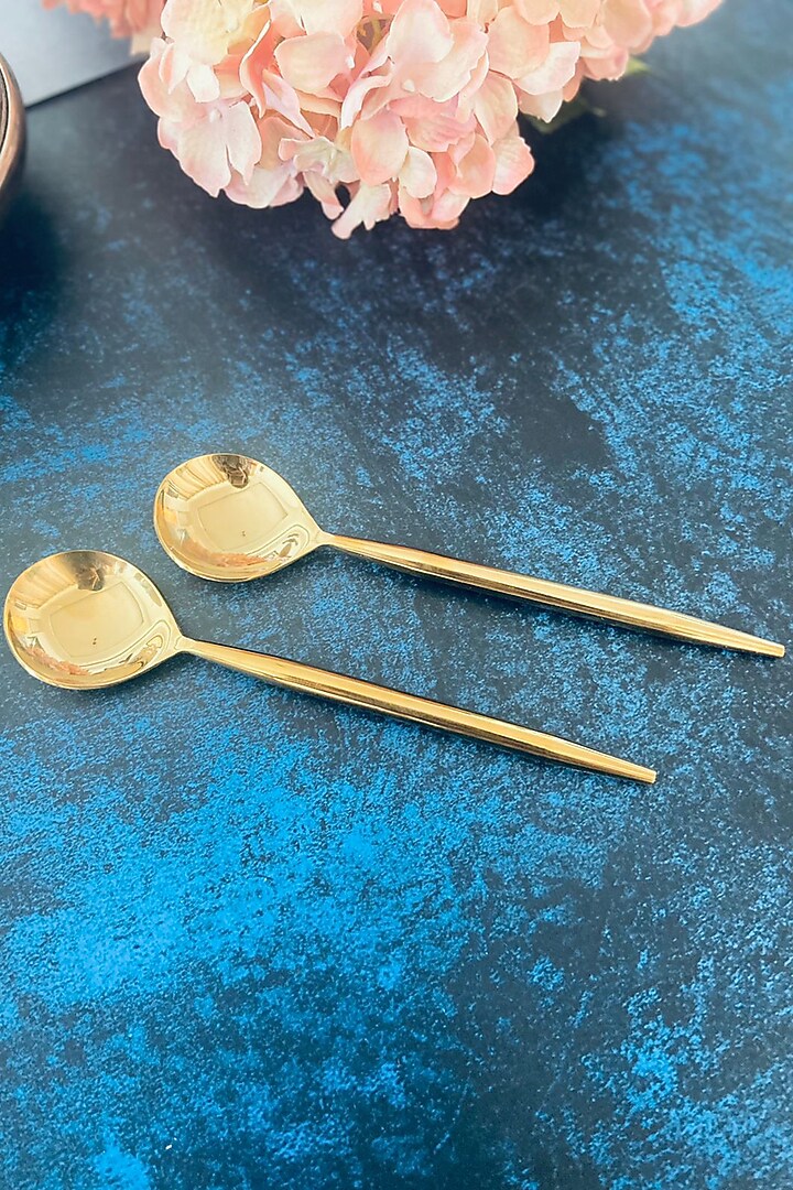 Gold Stainless Steel Spoons (Set of 4) by MW- Not Just Home at Pernia's Pop Up Shop